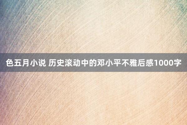 色五月小说 历史滚动中的邓小平不雅后感1000字