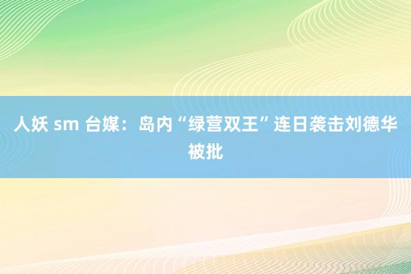 人妖 sm 台媒：岛内“绿营双王”连日袭击刘德华被批