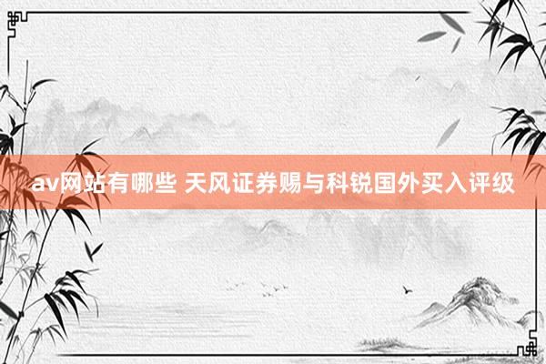 av网站有哪些 天风证券赐与科锐国外买入评级